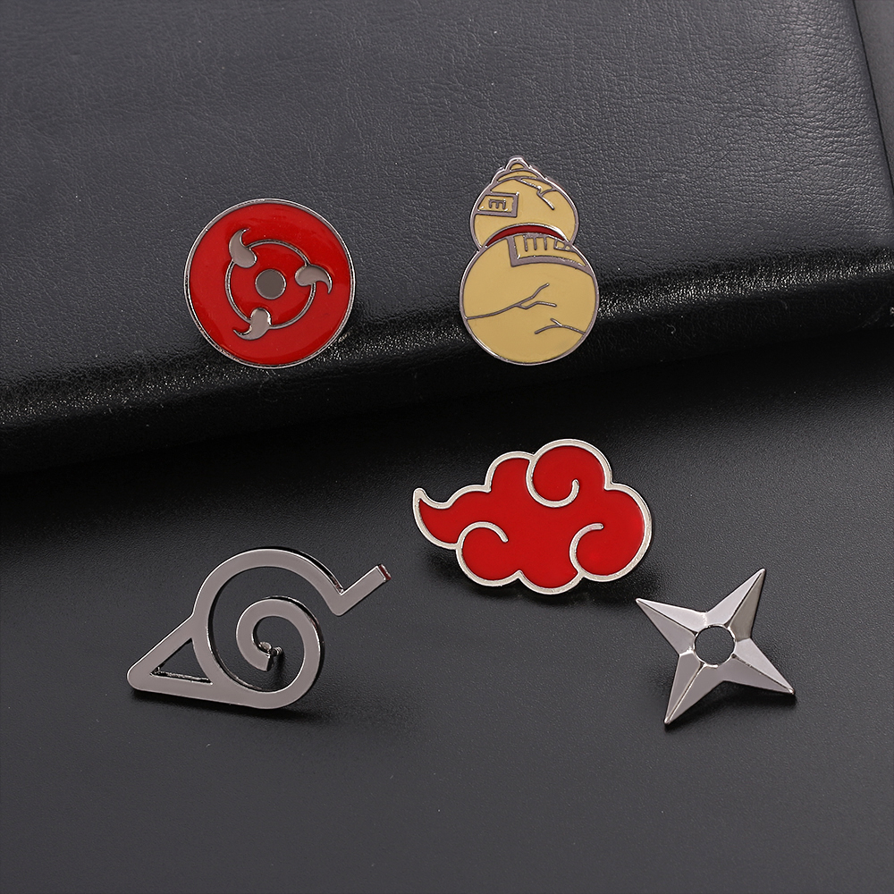 Embroidery Red - Naruto Akatsuki Brooch Pin Konoha Village