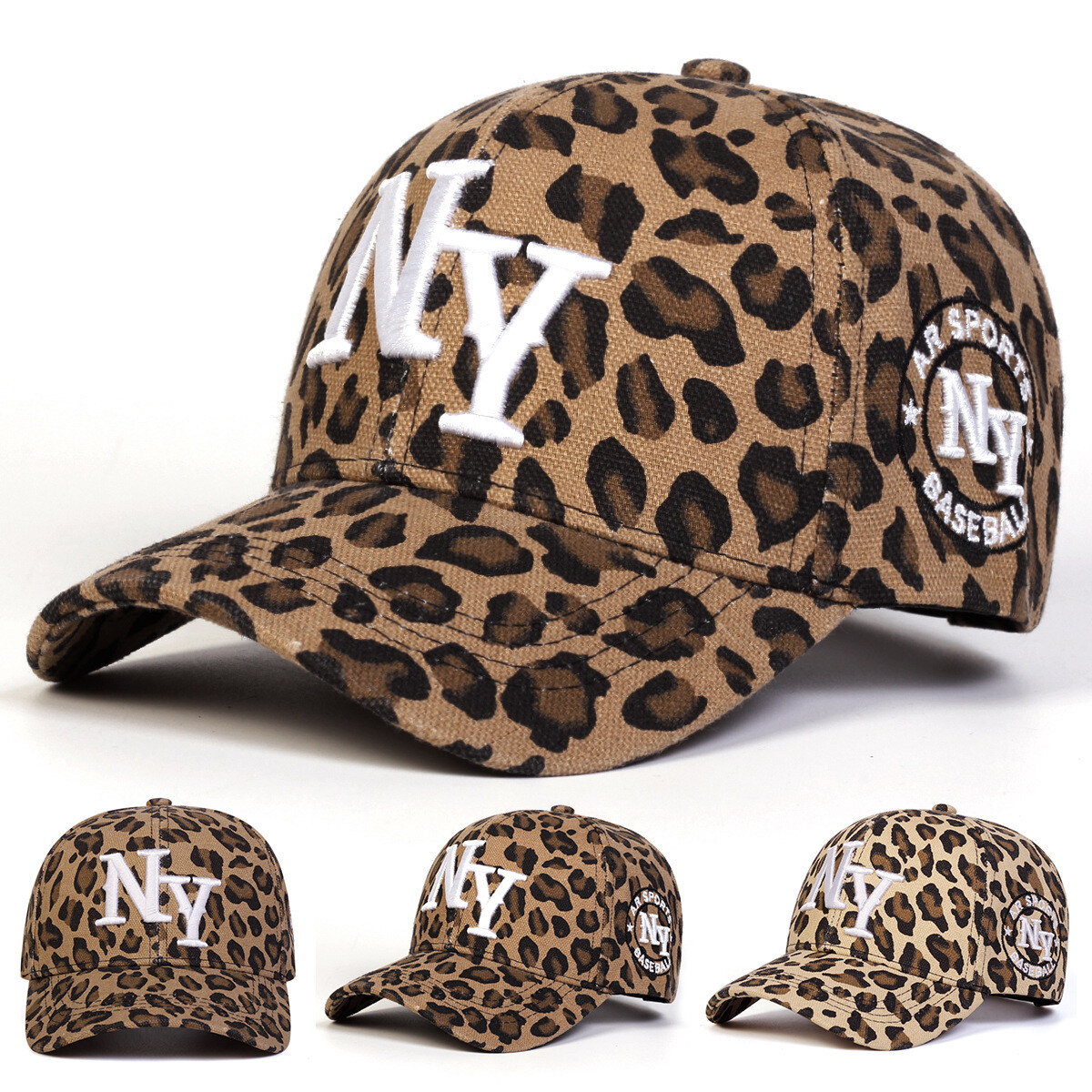 Embroidery York - Leopard Print Baseball Cap with New