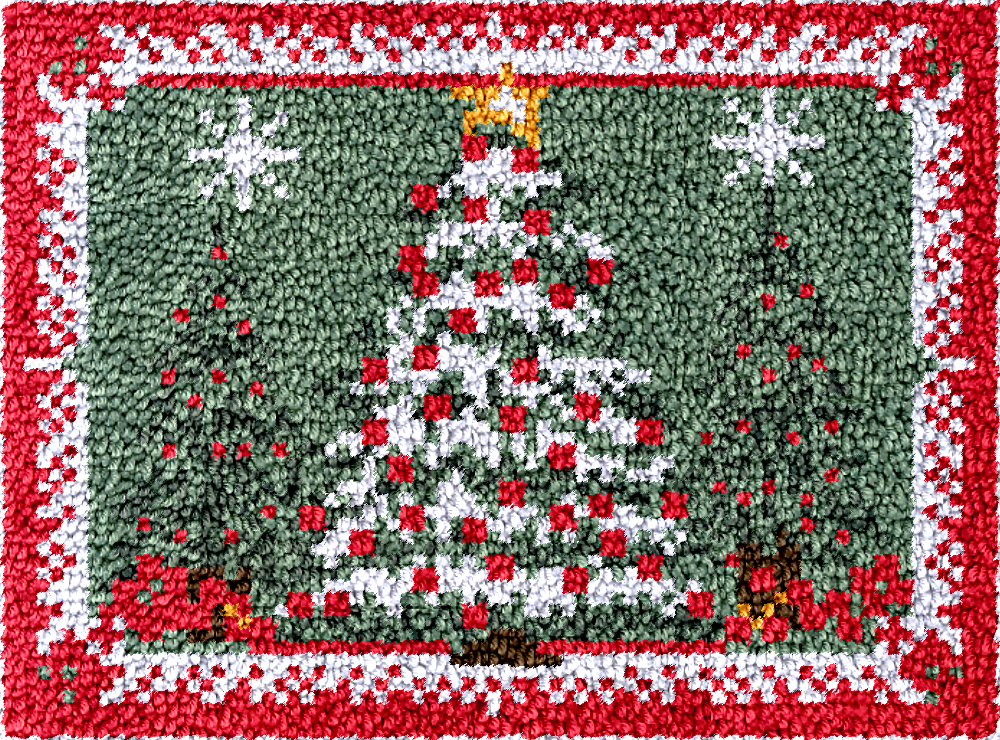 Printed Embroidery Kit - DT2541 Christmas tree Embroidery Canvas Latch