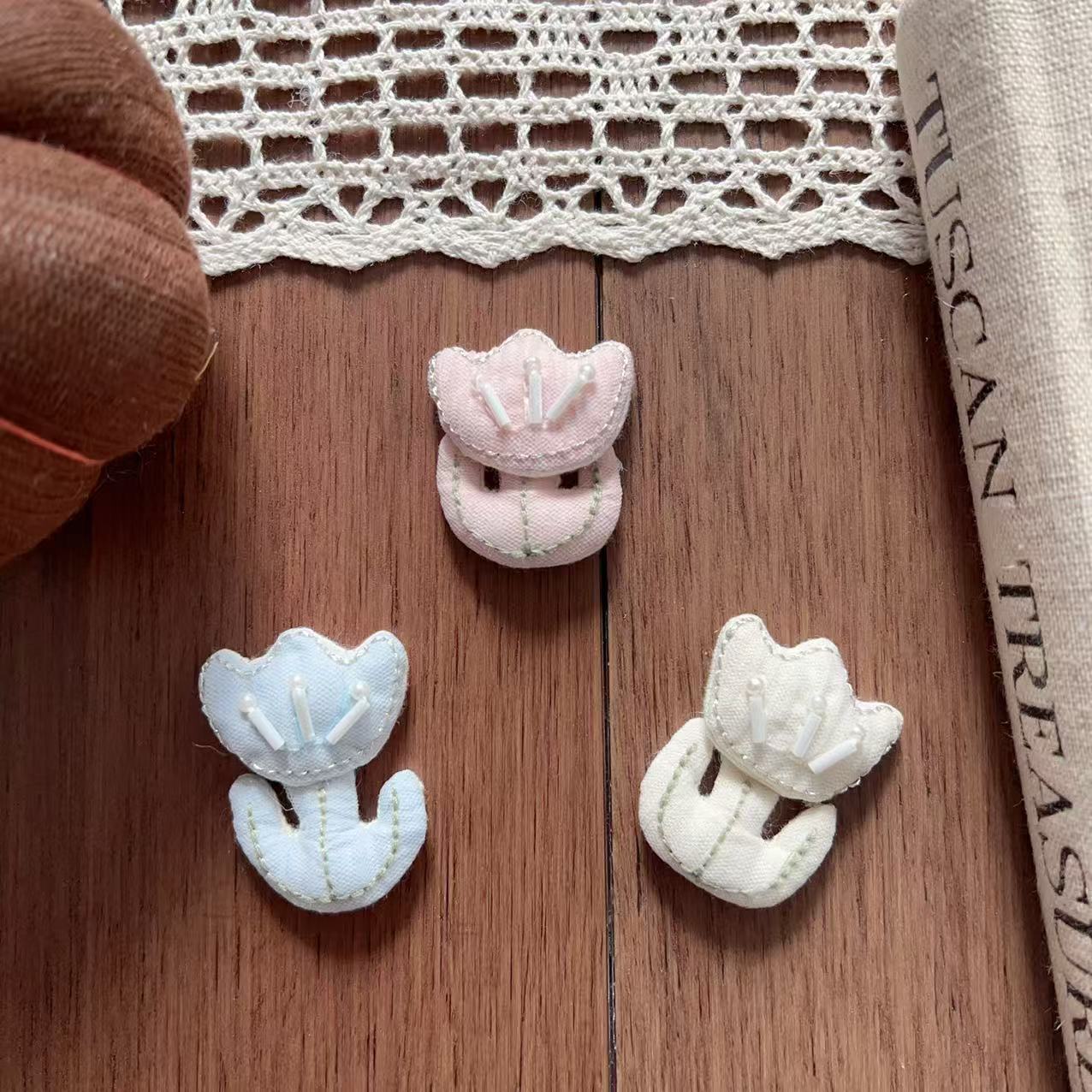 Embroidery Backpack Kit - DIY Embroidery Dopamine Tulip Brooch Hair