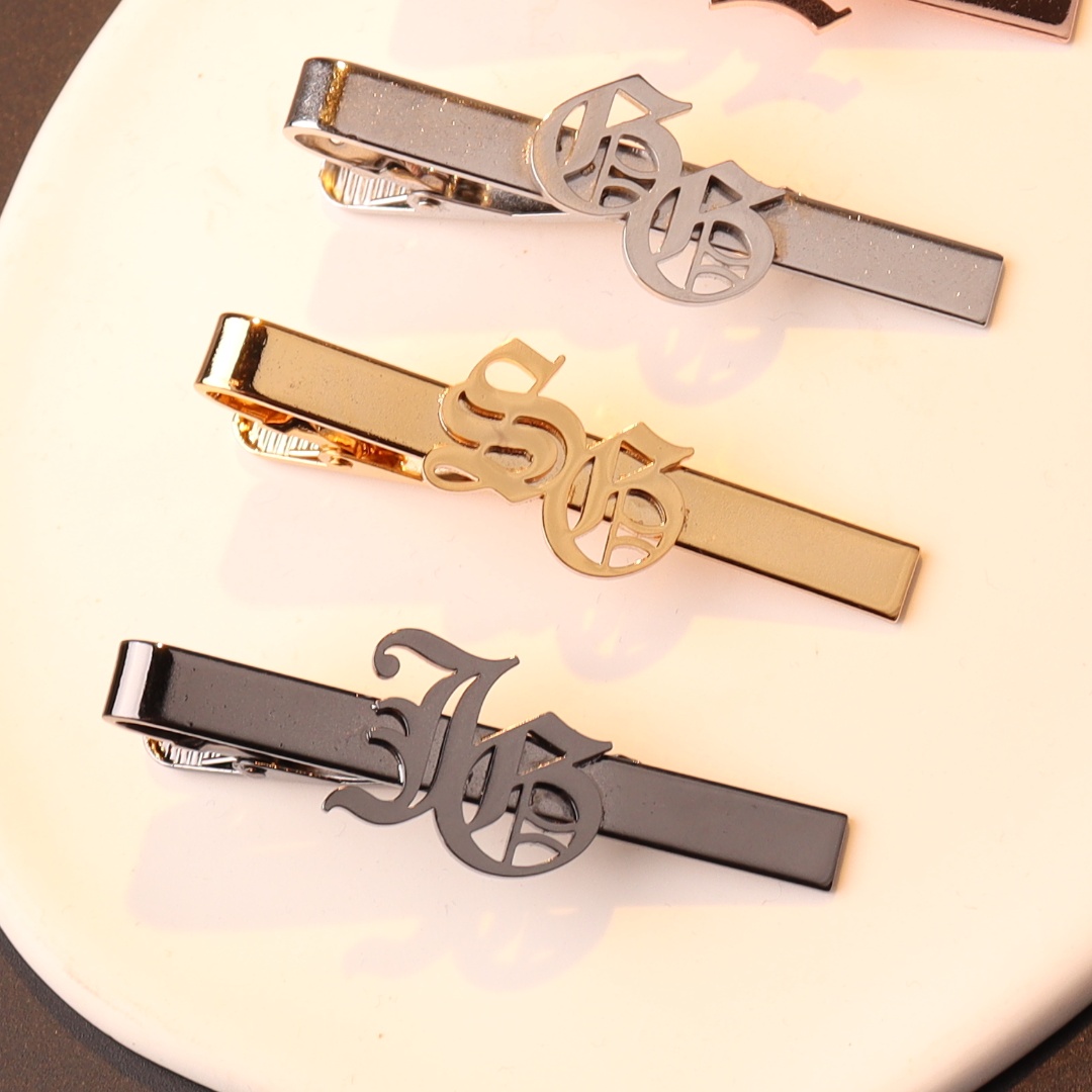 Embroidery Name - Custom Name Initials Tie Clip for