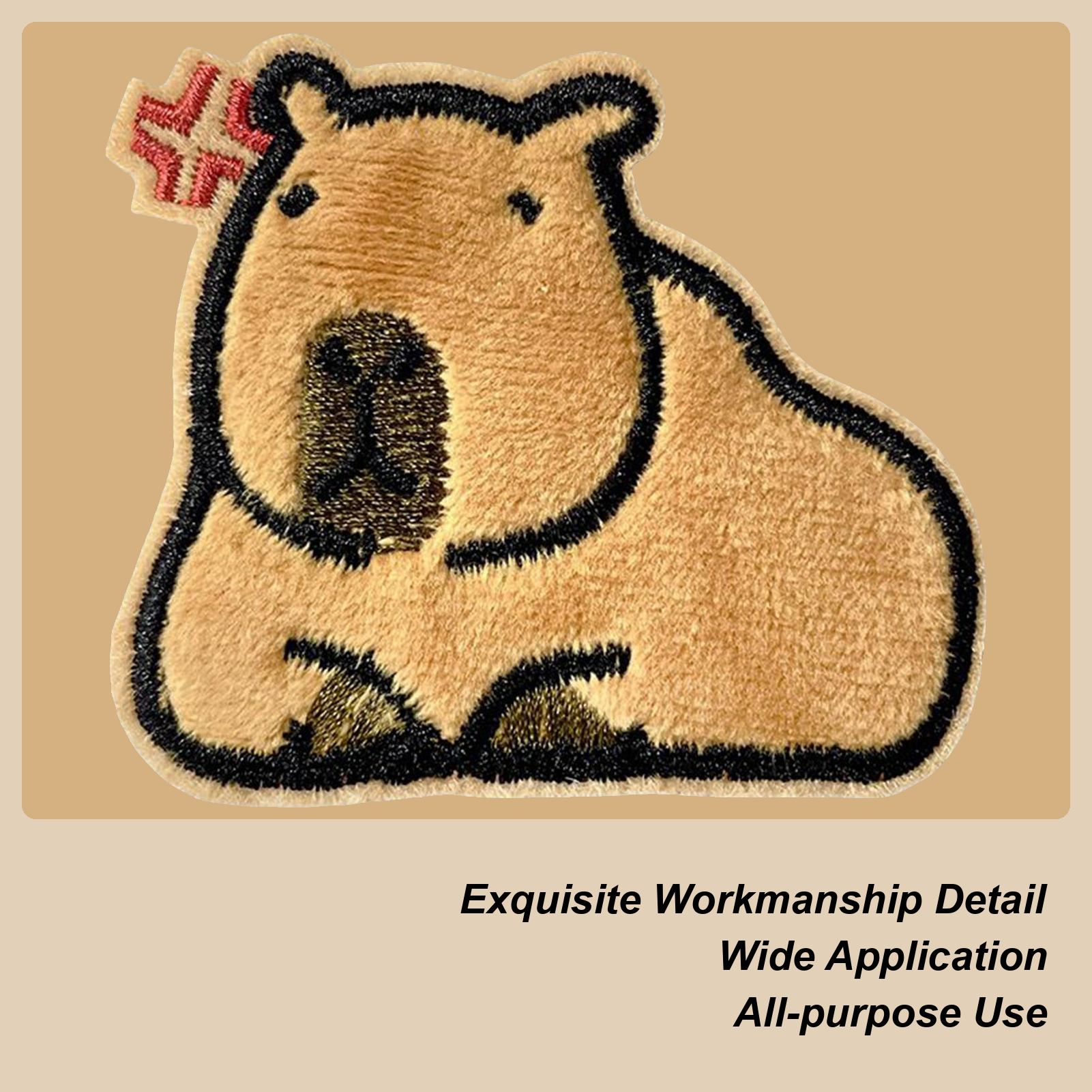 Embroidery Backpack Kit - Animal Iron On Patches Capybara Shape