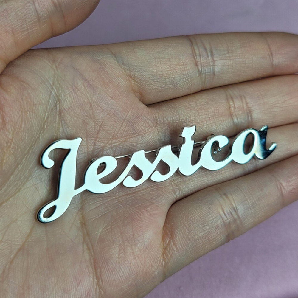 Custom name brooch interwoven  - Embroidery Name review and price