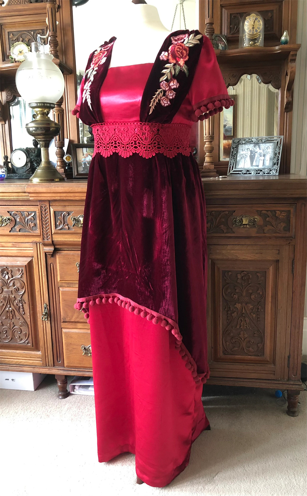 Victorian Edwardian Downton Ab - Embroidery Red review and price