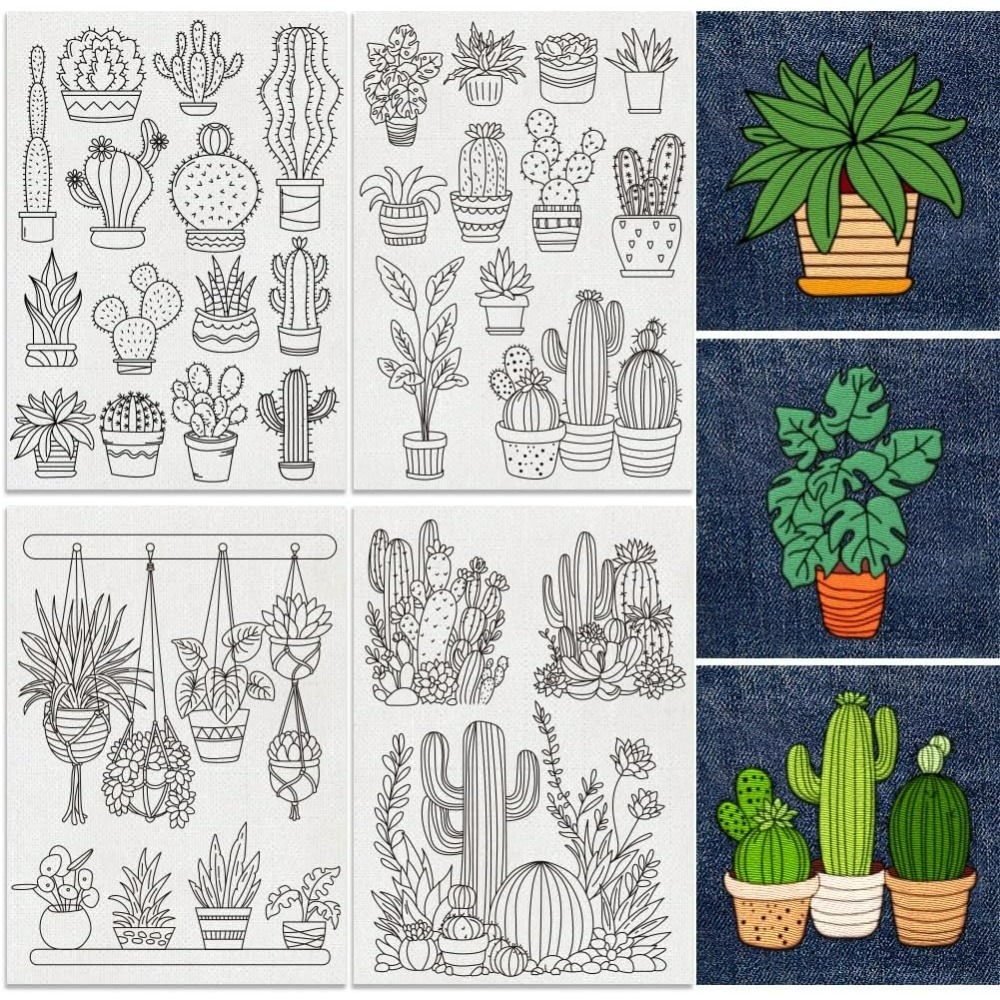 30Pcs Bonsai Cactus Embroidery - Embroidery Cloth review and price