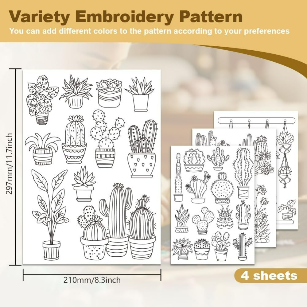 30Pcs Bonsai Cactus Embroidery - Embroidery Cloth review and price