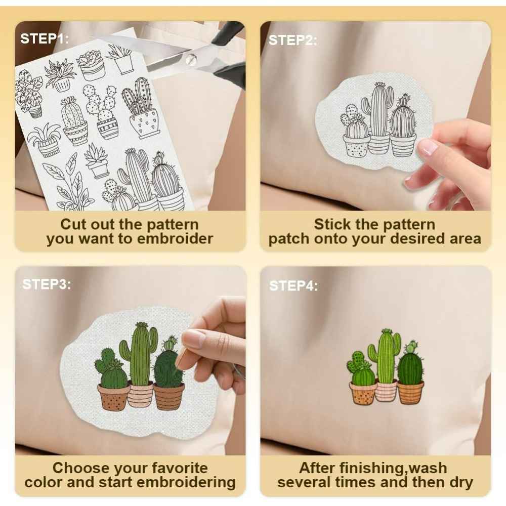 30Pcs Bonsai Cactus Embroidery - Embroidery Cloth review and price