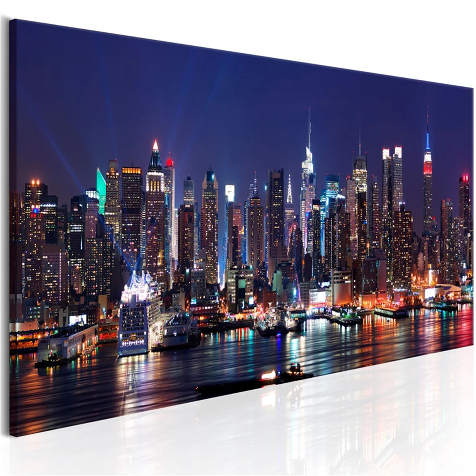 New York Building Night Scene  - Embroidery York review and price