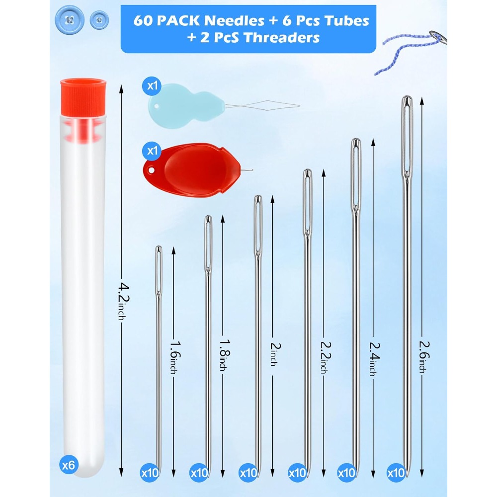 60 PCS Steel Sewing Needles Se - Embroidery And Quilting review and price