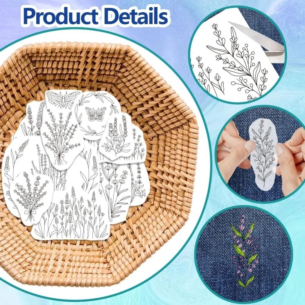 4 Sheets Lavender Flower Butte - Embroidery Cloth review and price