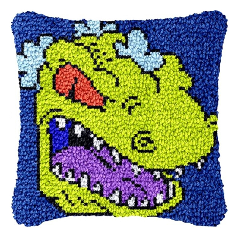 Dinosaur Latch Hook Pillow Kit - Printed Embroidery Kit review and price