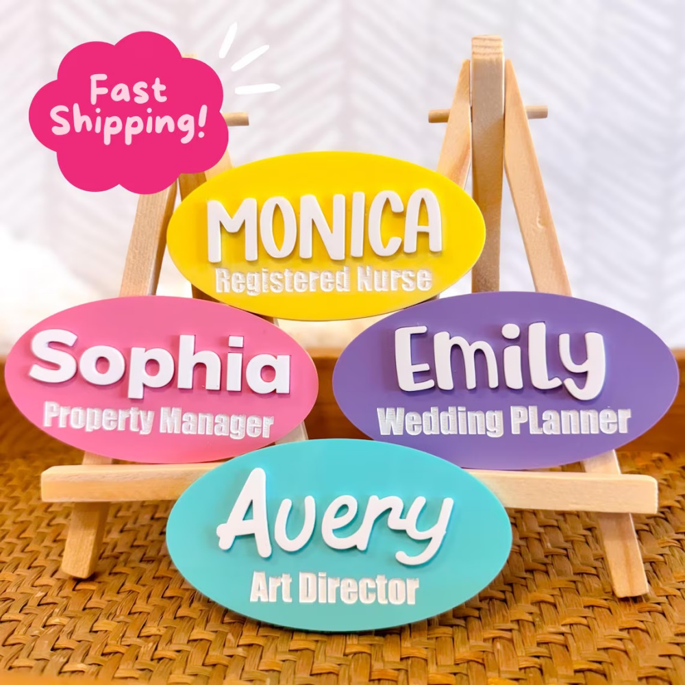 Custom Name Brooch Personalize - Embroidery Name review and price