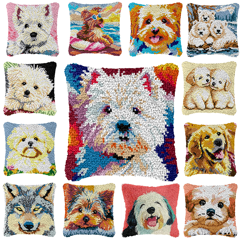 Cute Dog Embroidery Latch Hook - Printed Embroidery Kit review and price