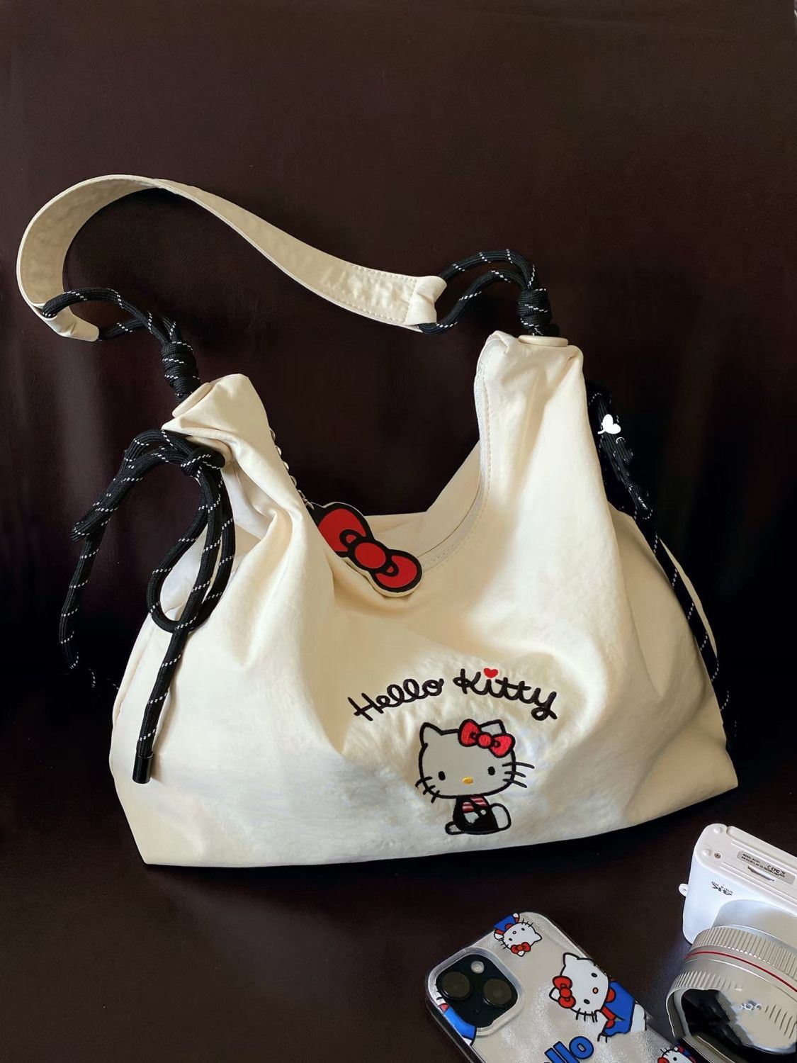 Hello Kitty Knot Canvas Tote B - Embroidery Bag review and price