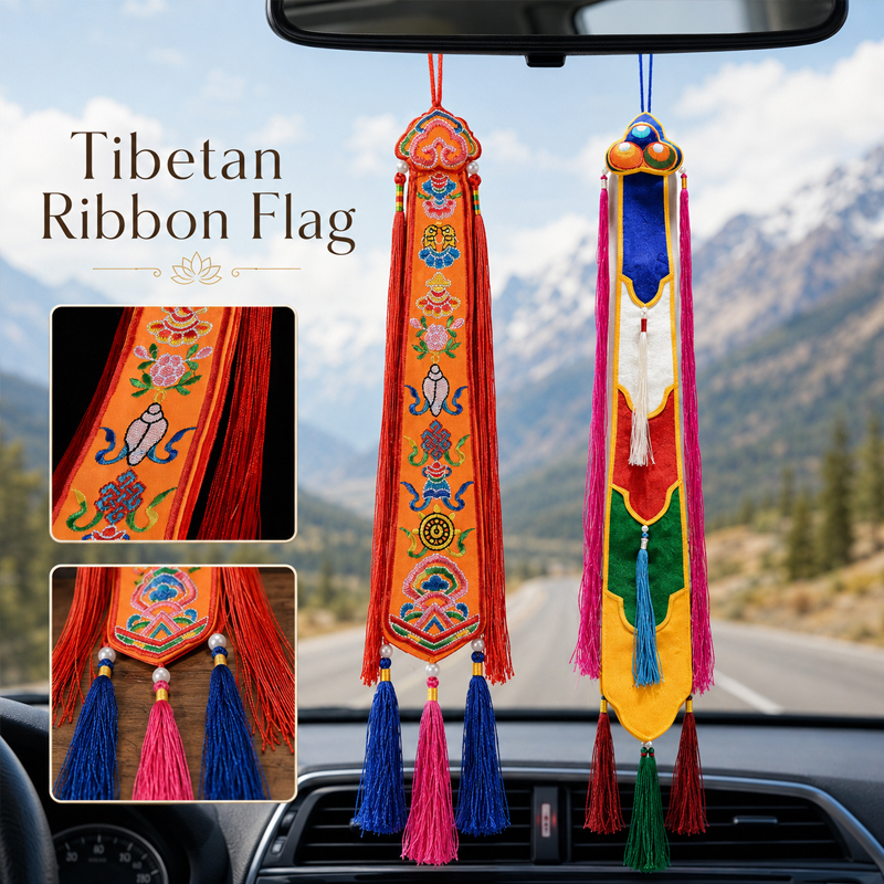 Tibetan Ribbon Flags Nepal Han - Embroidery Red review and price