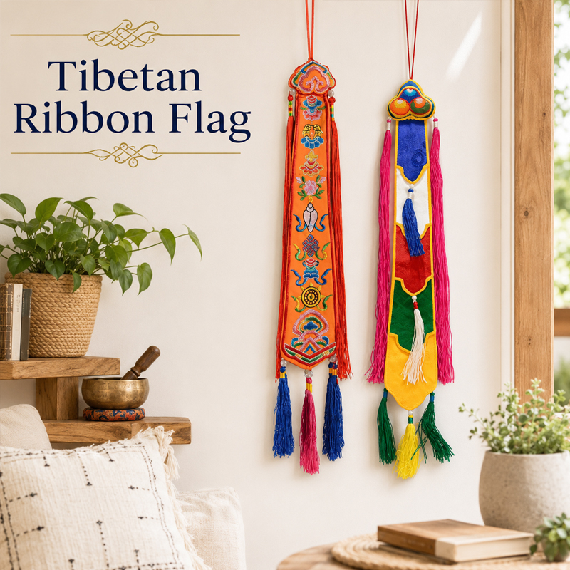 Tibetan Ribbon Flags Nepal Han - Embroidery Red review and price