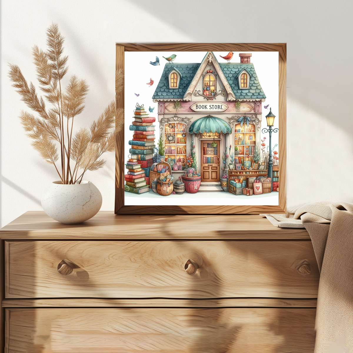 Small Bookstore 30X30CM/11.8in - Embroidery Artist review and price