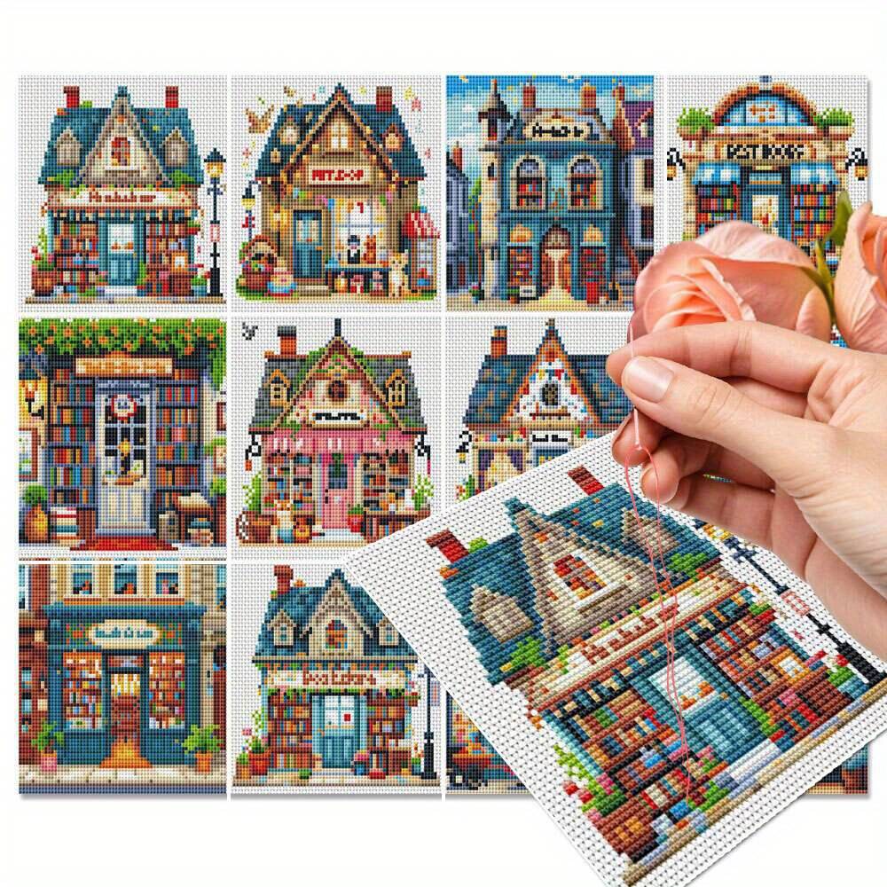 12Pcs Cross Stitch Kits House  - Embroidery Artist review and price
