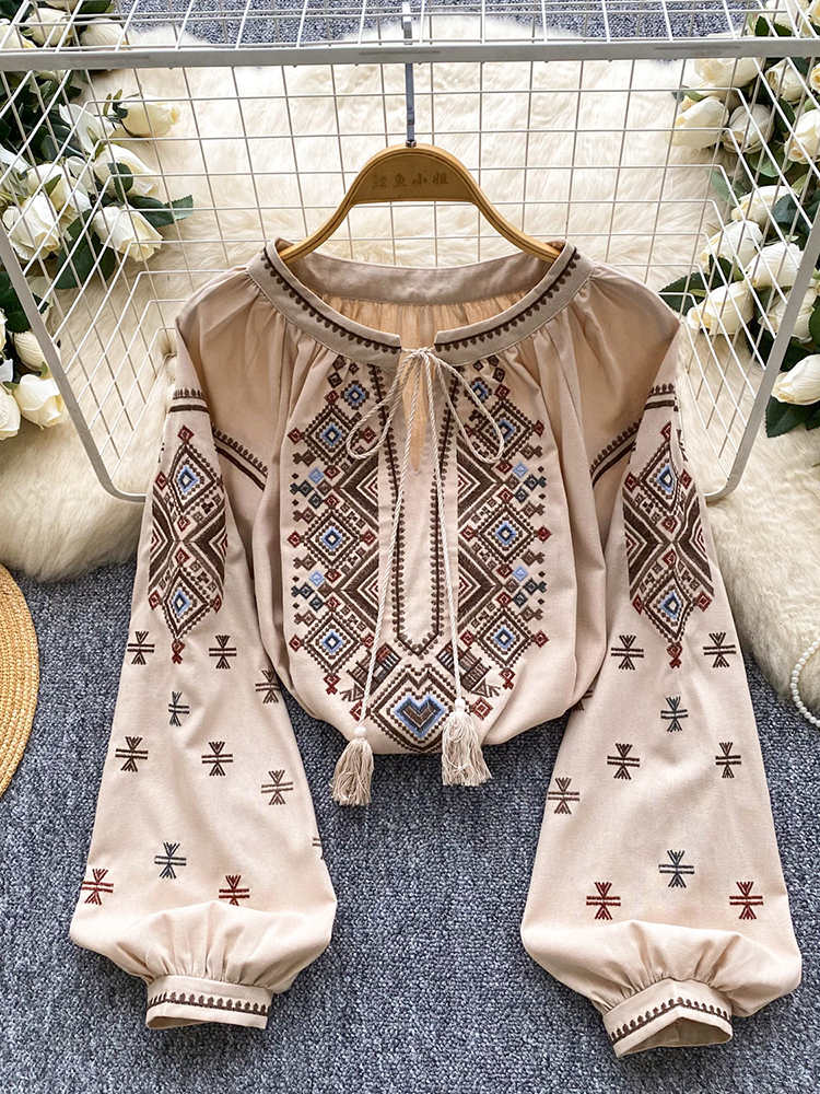 Women Autumn Blouse Loose Arti - Embroidery Artist review and price