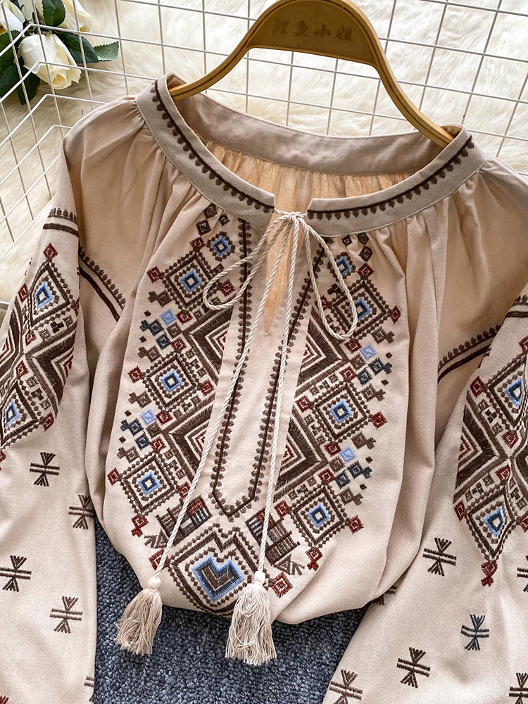 Women Autumn Blouse Loose Arti - Embroidery Artist review and price
