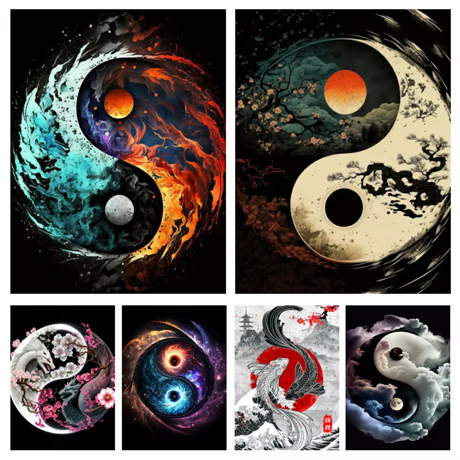 1PC frameless Yin Yang Tree 5D - Printed Embroidery Kit review and price