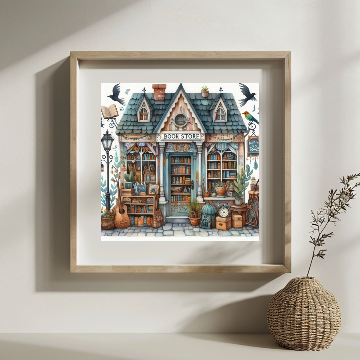 Cartoon Bookstore 30X30CM/11.8 - Embroidery Artist review and price
