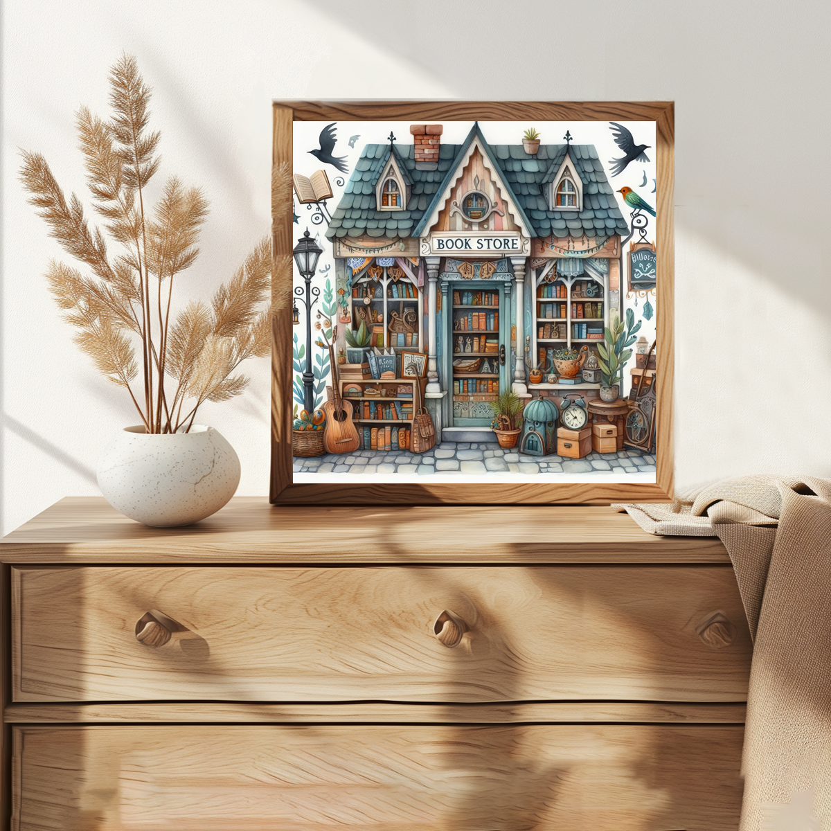 Cartoon Bookstore 30X30CM/11.8 - Embroidery Artist review and price
