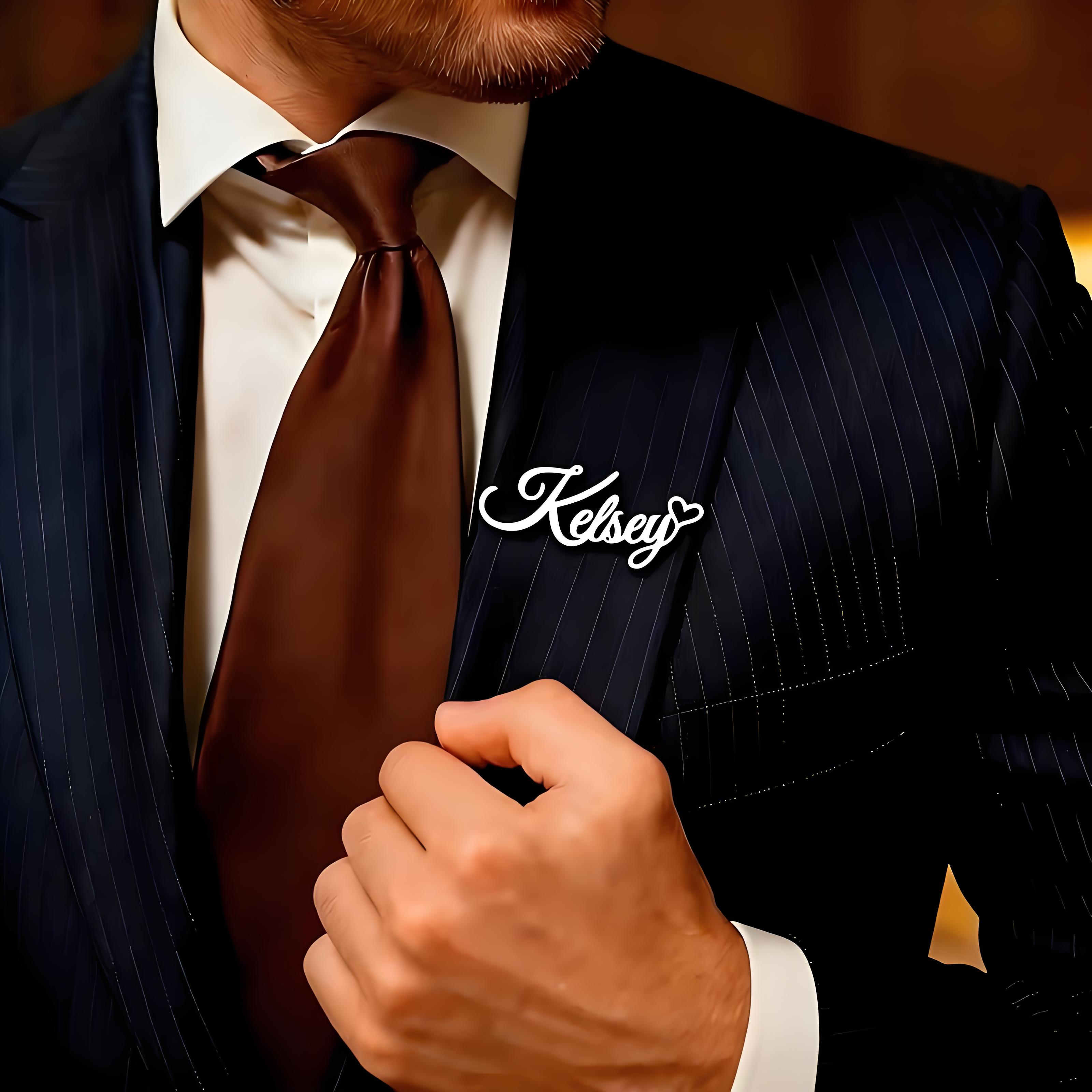 Custom Cursive Name Lapel Pin  - Embroidery Name review and price