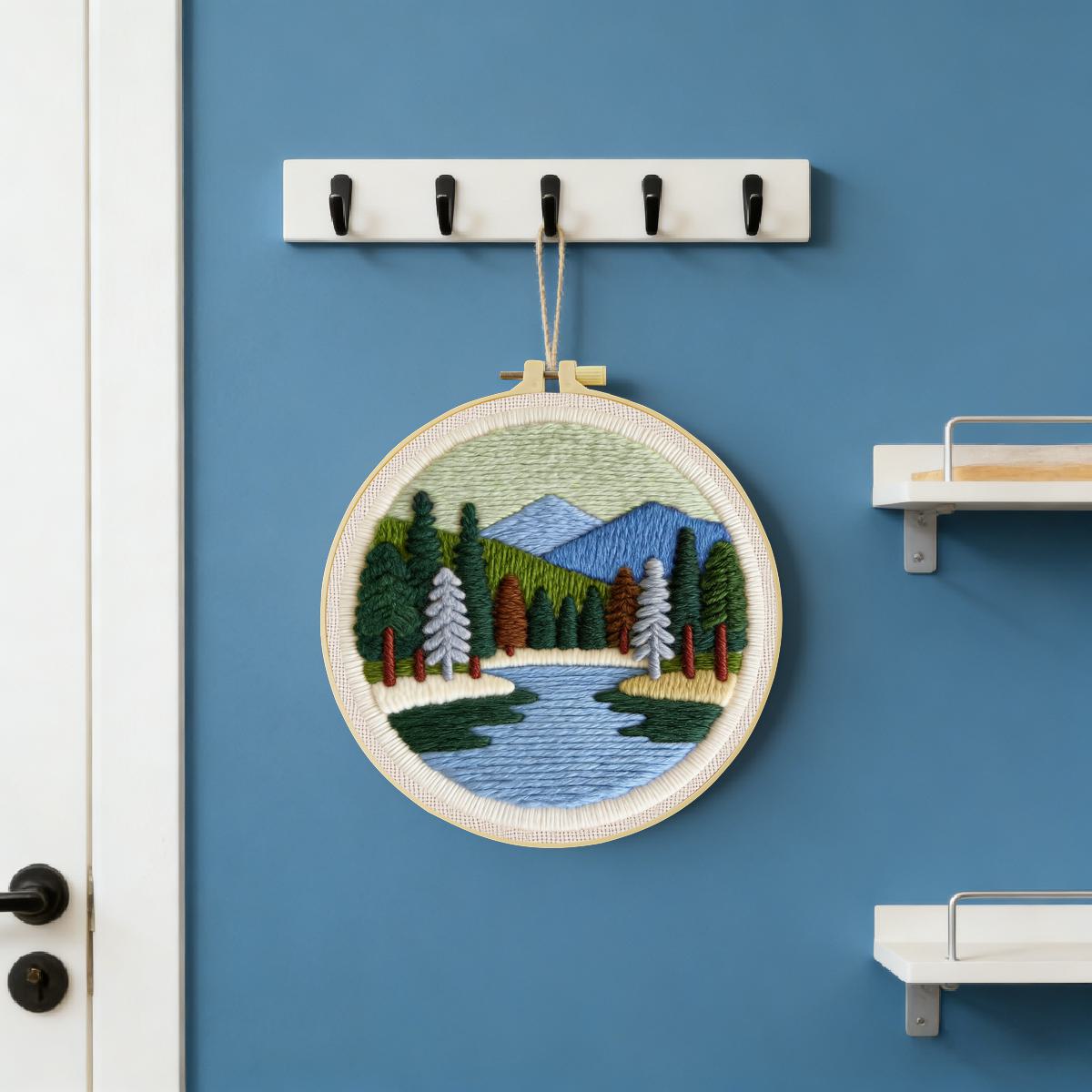 20X20CM/7.87inch Scenery Punch - Printed Embroidery Kit review and price