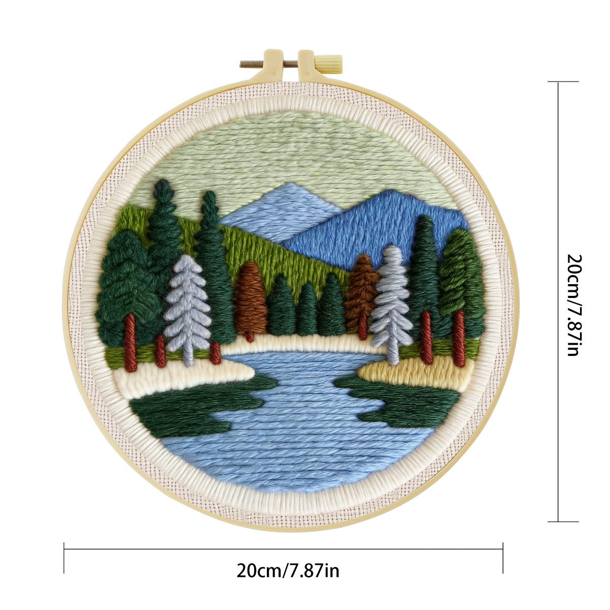 20X20CM/7.87inch Scenery Punch - Printed Embroidery Kit review and price