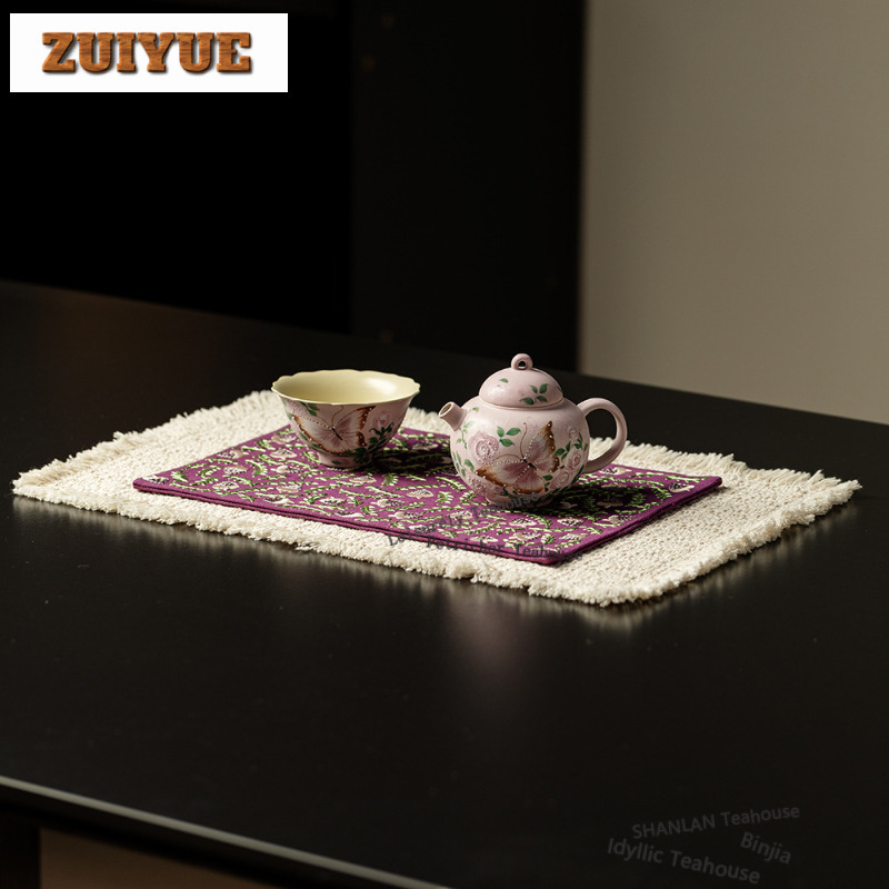 Embroidery Double-layer Tea Ta - Embroidery Cloth review and price