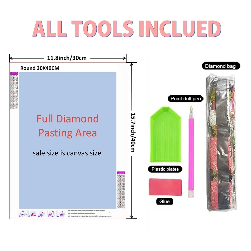 Frameless,5D DIY Diamond Paint - Printed Embroidery Kit review and price