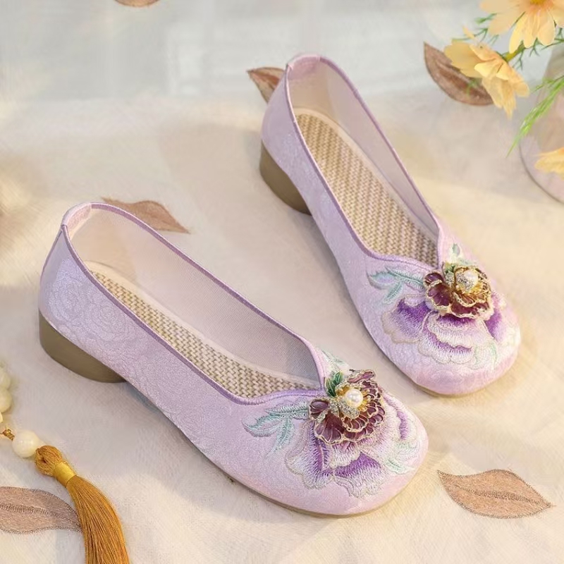 Woman Low Heel Embroidered Clo - Embroidery Cloth review and price