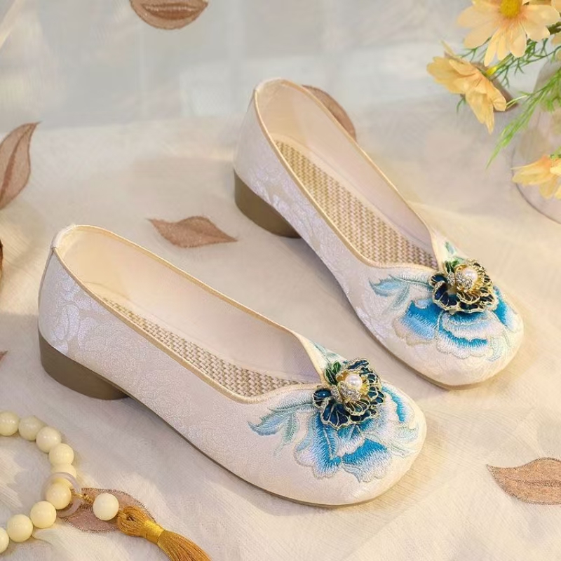 Woman Low Heel Embroidered Clo - Embroidery Cloth review and price