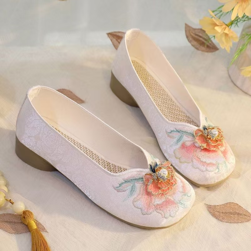 Woman Low Heel Embroidered Clo - Embroidery Cloth review and price